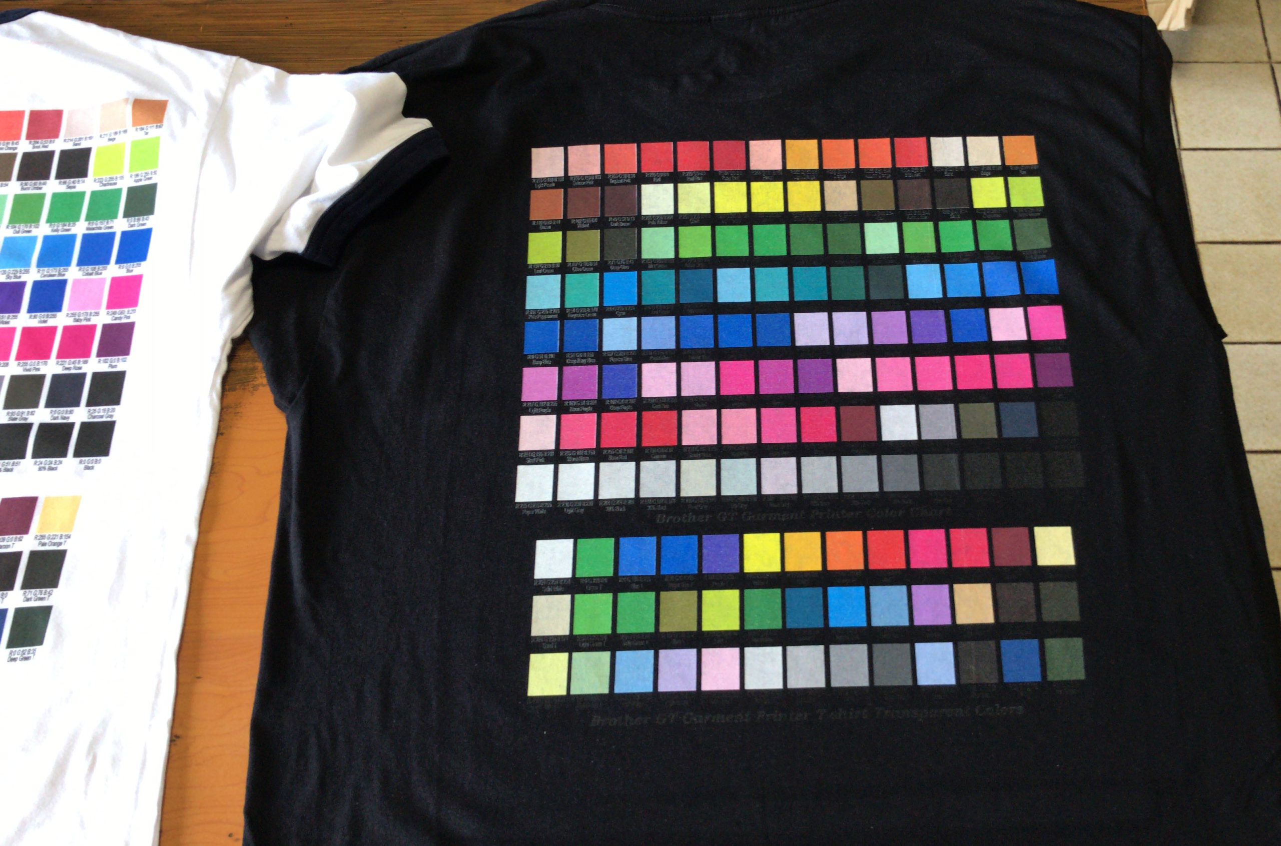 palette colori su maglia nera