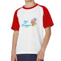 1 Anno t-shirt bicolor personalizzata bambino digitalshirt rossa