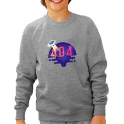 404 Not Found felpa senza cappuccio personalizzata bambino digitalshirt grigia