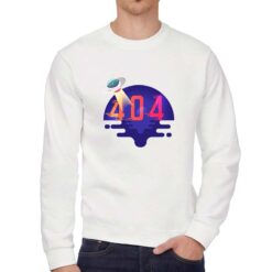 404 Not Found felpa senza cappuccio personalizzata uomo digitalshirt bianca