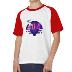 404 Not Found t-shirt bicolor personalizzata bambino digitalshirt rossa