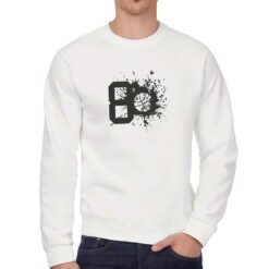 80 Basket felpa senza cappuccio personalizzata uomo digitalshirt bianca