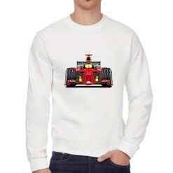 F1 felpa senza cappuccio personalizzata uomo digitalshirt bianca
