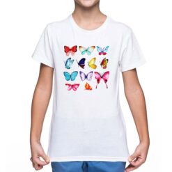Acquerello Farfalle t-shirt personalizzata bambino digitalshirt bianca
