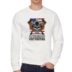 America Fire felpa senza cappuccio personalizzata uomo digitalshirt bianca
