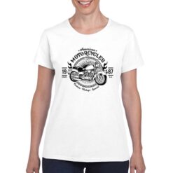 American Harley t-shirt personalizzata donna digitalshirt bianco
