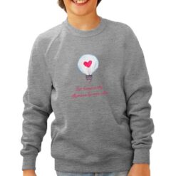 Amore che illumina felpa senza cappuccio personalizzata bambino digitalshirt grigia