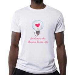 Amore che illumina t-shirt personalizzata uomo digitalshirt bianca