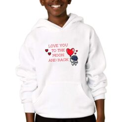 Amore Spaziale felpa con cappuccio personalizzata bambino digitalshirtbianco