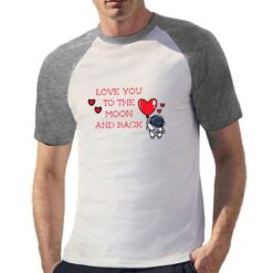 Amore Spaziale t-shirt bicolor personalizzata uomo digitalshirt grigia