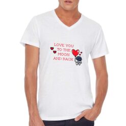 Amore Spaziale t-shirt scollo a v personalizzata uomo digitalshirt bianca