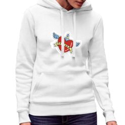 Amore Tatoo felpa con cappuccio personalizzata donna digitalshirt bianca.jpg