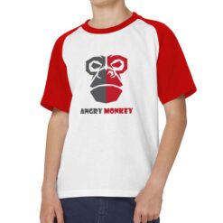 Angry monkey t-shirt bicolor personalizzata bambino digitalshirt rossa