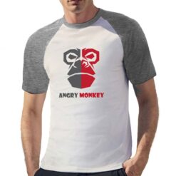 Angry monkey t-shirt bicolor personalizzata uomo digitalshirt grigia