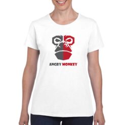 Angry monkey t-shirt personalizzata donna digitalshirt bianco