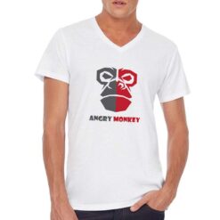 Angry monkey t-shirt scollo a v personalizzata uomo digitalshirt bianca