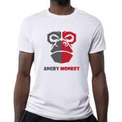 Angry monkey t-shirt personalizzata uomo digitalshirt bianca