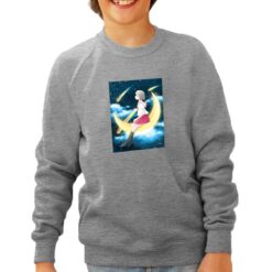 Anime Spazio felpa senza cappuccio personalizzata bambino digitalshirt grigia