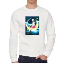 Anime Spazio felpa senza cappuccio personalizzata uomo digitalshirt bianca