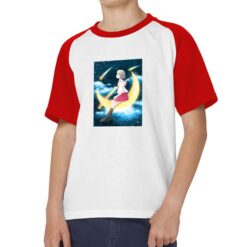Anime Spazio t-shirt bicolor personalizzata bambino digitalshirt rossa