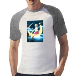Anime Spazio t-shirt bicolor personalizzata uomo digitalshirt grigia
