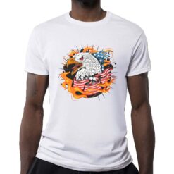 Aquila America Fiamme t-shirt personalizzata uomo digitalshirt bianca