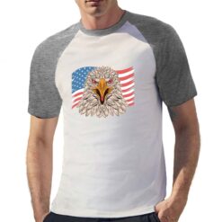 Aquila America t-shirt bicolor personalizzata uomo digitalshirt grigia