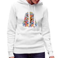 Acquila Colorata felpa con cappuccio personalizzata donna digitalshirt bianca.jpg