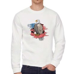 Aquila felpa senza cappuccio personalizzata uomo digitalshirt bianca