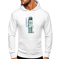 Astronauta Flat felpa con cappuccio personalizzata uomo digitalshirt bianca