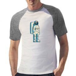 Astronauta Flat t-shirt bicolor personalizzata uomo digitalshirt grigia