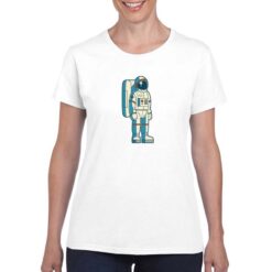 Astronauta Flat t-shirt personalizzata donna digitalshirt bianco