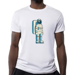Astronauta Flat t-shirt personalizzata uomo digitalshirt bianca