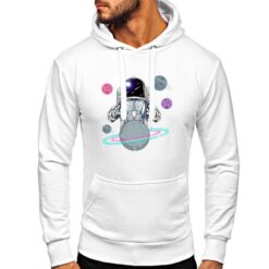 Astronauta Illusionista felpa con cappuccio personalizzata uomo digitalshirt bianca