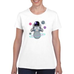 Astronauta Illusionista t-shirt personalizzata donna digitalshirt bianco
