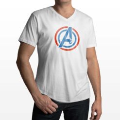 Avengers t-shirt scollo a v personalizzata uomo digitalshirt bianca
