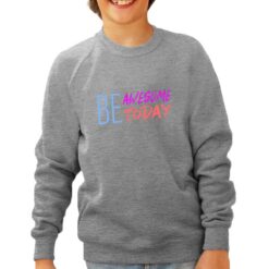 Be Awersome felpa senza cappuccio personalizzata bambino digitalshirt grigia