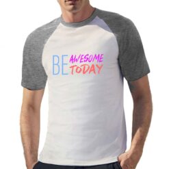 Be Awersome t-shirt bicolor personalizzata uomo digitalshirt grigia