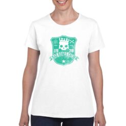 Bad Bones Crew t-shirt personalizzata donna digitalshirt bianco