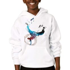 Ballerino Spennellata felpa con cappuccio personalizzata bambino digitalshirtbianco