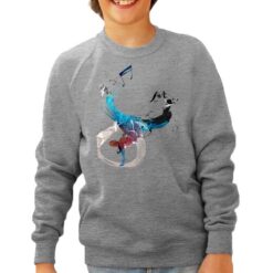 Ballerino Spennellata felpa senza cappuccio personalizzata bambino digitalshirt grigia