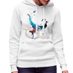 Ballerino Spennellata felpa con cappuccio personalizzata donna digitalshirt bianca.jpg