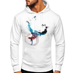 Ballerino Spennellata felpa con cappuccio personalizzata uomo digitalshirt bianca