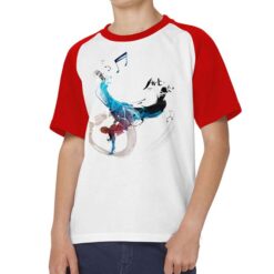 Ballerino Spennellata t-shirt bicolor personalizzata bambino digitalshirt rossa