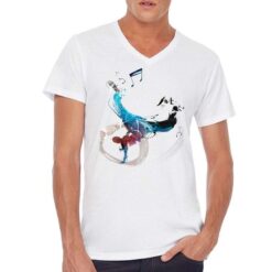 Ballerino Spennellata t-shirt scollo a v personalizzata uomo digitalshirt bianca