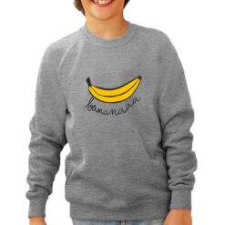 Banana felpa senza cappuccio personalizzata bambino digitalshirt grigia