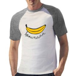 Banana t-shirt bicolor personalizzata uomo digitalshirt grigia
