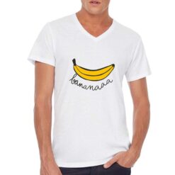 Banana t-shirt scollo a v personalizzata uomo digitalshirt bianca