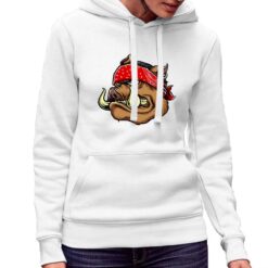 Bandana Cinghiale felpa con cappuccio personalizzata donna digitalshirt bianca.jpg