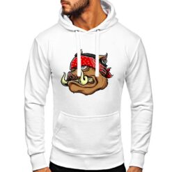 Bandana Cinghiale felpa con cappuccio personalizzata uomo digitalshirt bianca